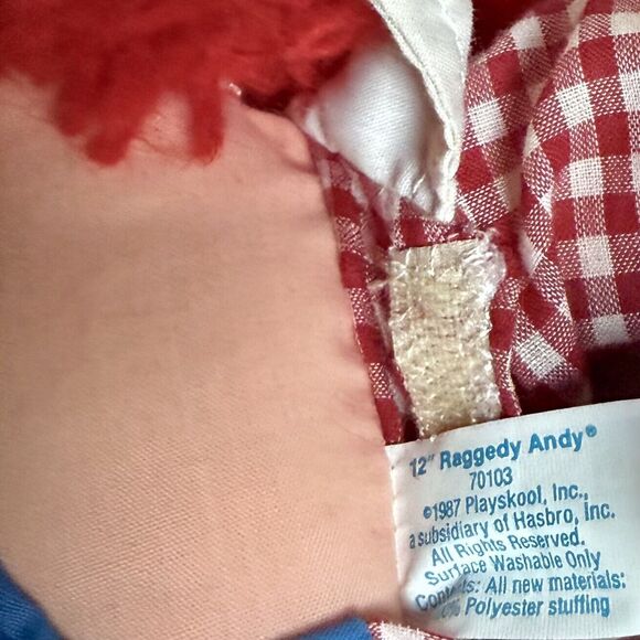 Set of 2 Playskool Vintage 80s Raggedy Ann Doll and Raggedy Andy Doll 12" *READ* - Picture 9 of 16